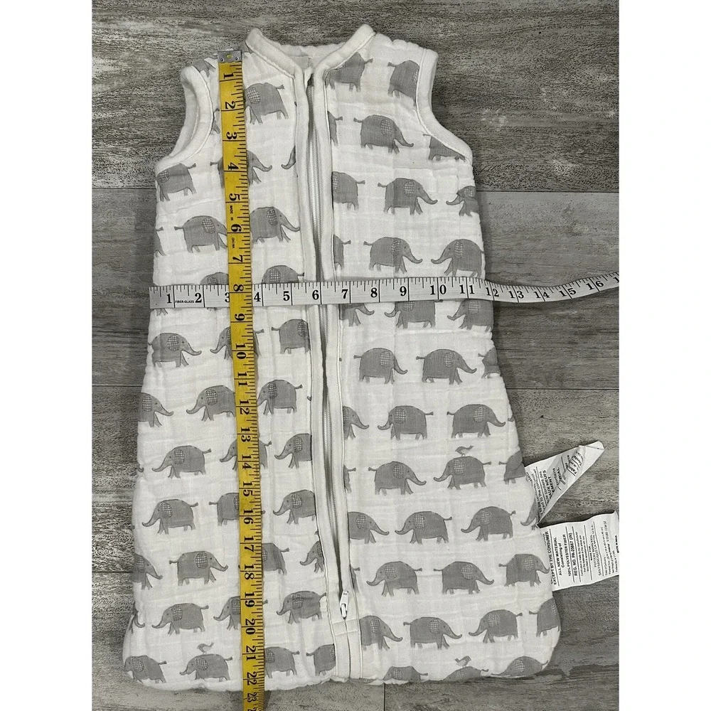 Pottery Barn Baby Sleep Sack Zip Wearable Blanket 6 12 M Taylor Gray Elephants